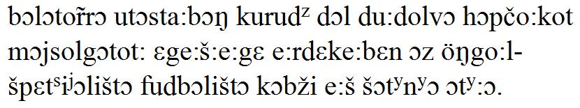 Nádasdy Siptár-féle átírás Balatonra utaztában kuruc dalt dúdolva habcsókot