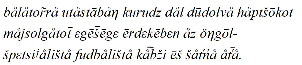 Setälä-féle (finnugor) átírás Balatonra utaztában kuruc dalt dúdolva habcsókot