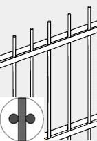 D-S PVC TÁBLÁS KERÍTÉS 6//6 ÉS D S HNZ TÁBLÁS KERÍTÉS 6//6 D S PVC táblás kerítás 6//6 drótvastagság 6, /, / 6,mm, szemméret: mm felületi módosítás: horganyzott + müanyag bevonat (Zn+PVC) Standard