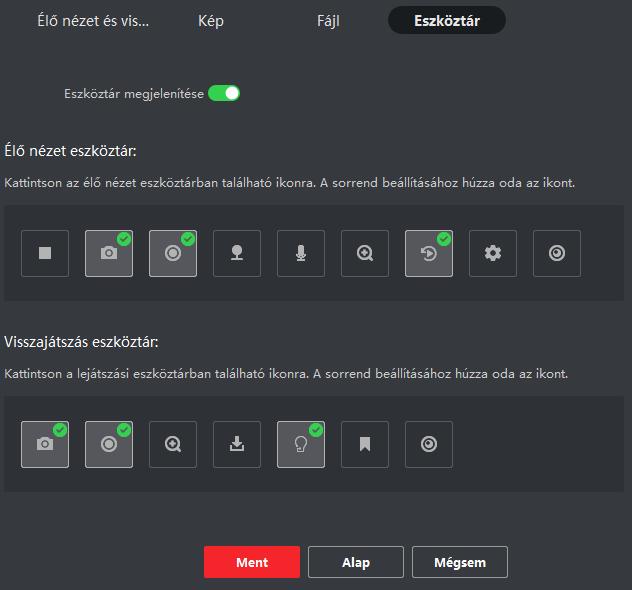 4.6.4. ESZKÖZTÁR Eszköztár megjelenések testreszabása.