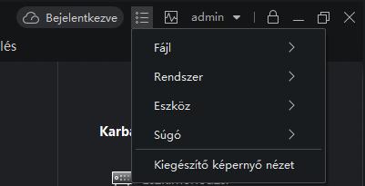 állapot A felső menüpontban az alábbi dolgokat tudja