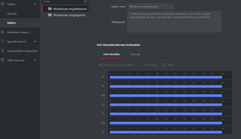 beléptetés vezérléshez. 9.2. BELÉPTETÉSI CSOPORT 1.