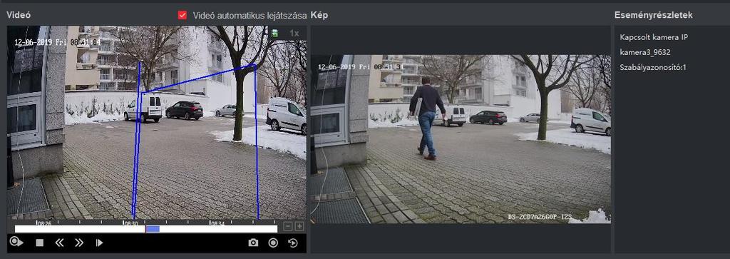 Az eseményhez tartozó kép megjelenik a kép bal alsó részén. Itt lehetősége van a felvételt is visszanézni. 3.