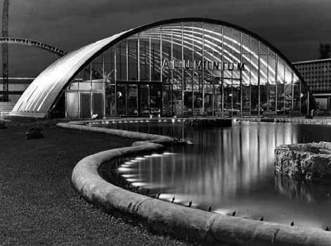 FGOBA19630519004 20. Kelecsényi Zoltán Jankovich Oszkár Seregi György: A Budapesti Nemzetközi Vásár alumíniumipari pavilonja, Budapest (Városliget), 1966 1967.