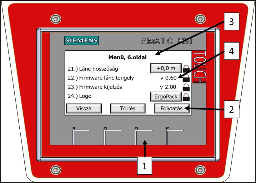 147 Firmware frissítés folyamata: Feloldás után helyezze be az USB adat hordozót a foglalatba és indítsa el a frissítést az OK gombbal.