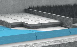 A RAVATHERM XPS hőszigetelés anyagából és zárt cellaszerkezetéből adódóan kiválóan alkalmas fordított rétegrendű lapostetők kialakítására.