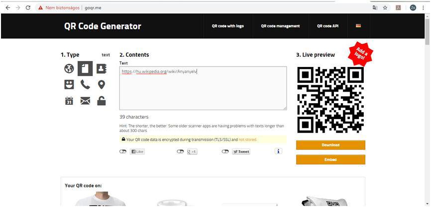 dot rendel (5. ábra). A QR-kódokat kinyomtatja és kiragasztja a teremben, a találati listákhoz tartozó kulcsszavakat pedig felírja a táblára.