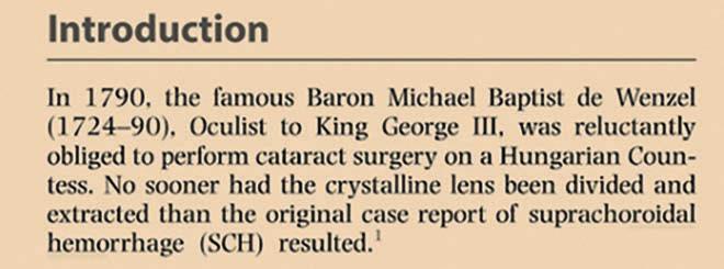 Impact of Baron Michael Baptist de Wenzel on the European cataract surgery 1. ábra: Részlet Shaarawy TM, Sherwood MB, Hitchings RA, and Croowston jg.