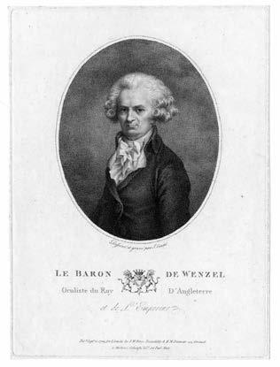 Impact of Baron Michael Baptist de Wenzel on the European cataract surgery amint azt David Chodowiecki rézkarca is mutatja. (Daniel Chodowiecki (1726 1801) ismert lengyel német grafikus, festő volt.