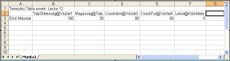 Amikor a mutató a méretre ér, akkor átváltozik -ra, és a gyorstipp mutatni fogja a méret nevét.