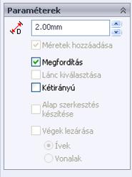 A sárga vonal ez esetben az ofszet vonalat jelképezi.