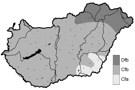 LÉGKÖR 54. évf. 2009. 4. szám 19 A második éghajlati választóvonal a meleg és a forró nyarú helyeket választja el.
