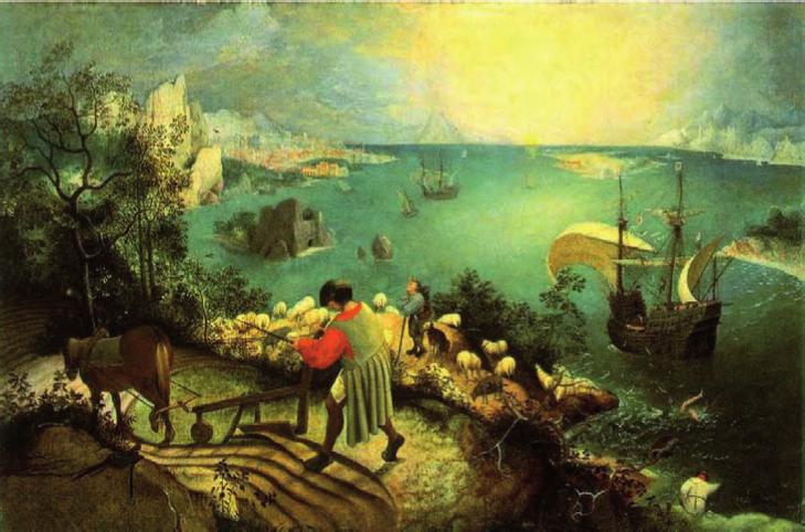 t ö r t é N E l E m - é s l é t b ö l c s E l E t... 71 Pieter Brueghel (1525 1569): Ikarusz bukása b) Hol van brueghel képén ikarusz? mi látszik belőle? vajon miért így jeleníti meg őt a festő?