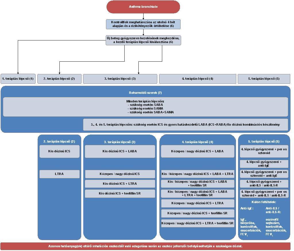 4. Az asthma bronchiale gyógyszeres kezelésének finanszírozási algoritmusa 4. Az R3. 37. mellékletének 4. pont 4.1. (5) (7) alpontjai helyébe a következő rendelkezések lépnek: 4.1. (5) 5.