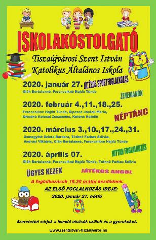 január 25-én, szombaton a Tiszaújvárosi Intézményműködtető Központ Központi Éttermében (Tiszaújváros, Kazinczy u. 2/B, a volt 3-as iskola étterme) 07.30 órától lesz.