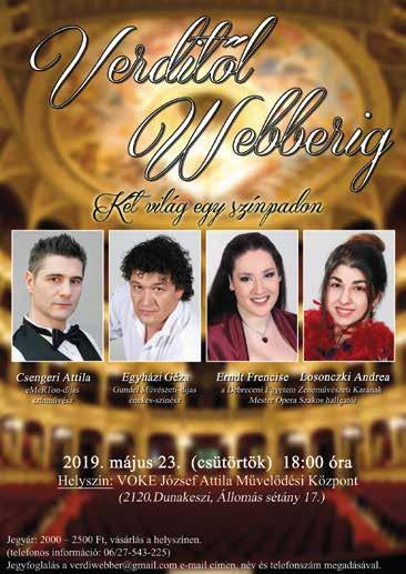VOKE József Attila Művelődési Központ programajánló Egy életed van Április 30. kedd 19:00 óra Dr. Csernus Imre előadása Jegyár: 2.900.-Ft Meszecsinka együttes MÁJUS Bababörze Május 04.