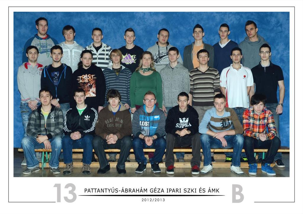 13.B Osztályfőnök: Mészáros Tamásné Bakacs Dávid József Béres Patrik Csoma János Fáczán Gergely Fazekas Richárd Gelencsér Dominik Józsa Attila Kiss Krisztián Kovács Péter Major Szabolcs Németh Gábor