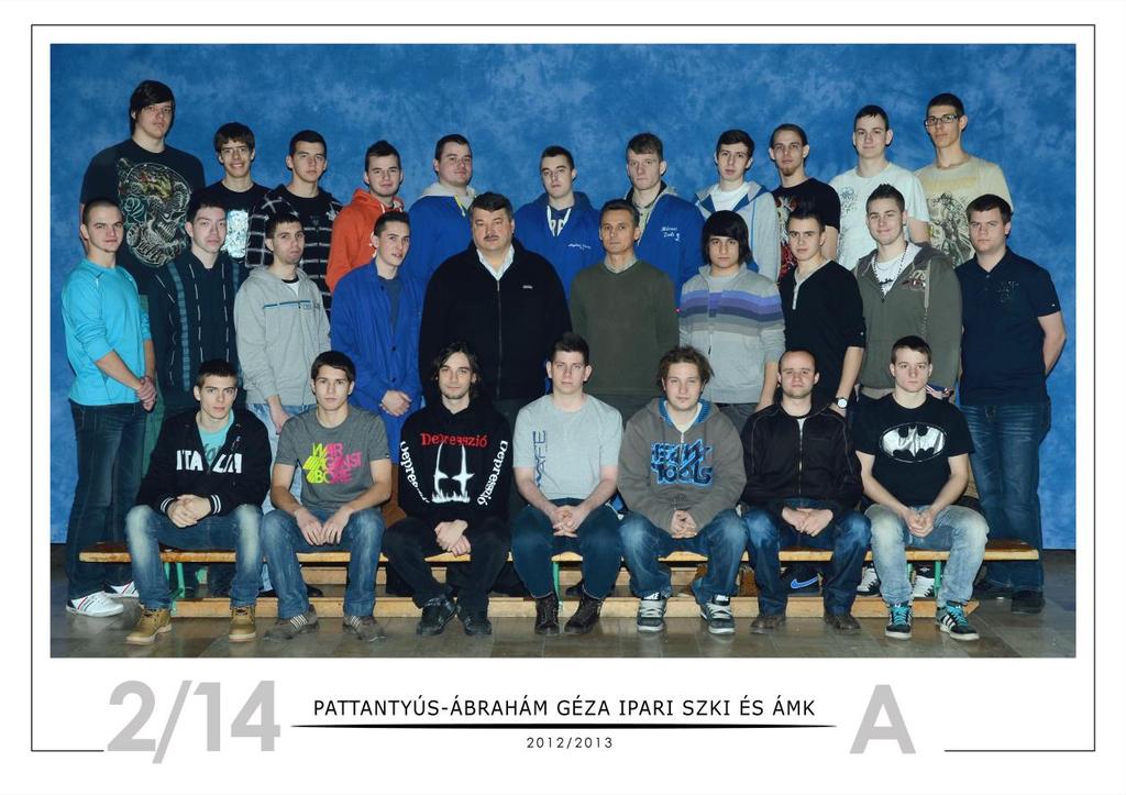2/14.A Osztályfőnök: Kővári András Ács Viktor Ádám Roland Battyányi Richárd Bella Gábor Bősze Dávid Ferencz Róbert Ferenczi Sándor Hegedüs Róbert Horváth Balázs Horváth Zoltán Kemenes Roland Kun