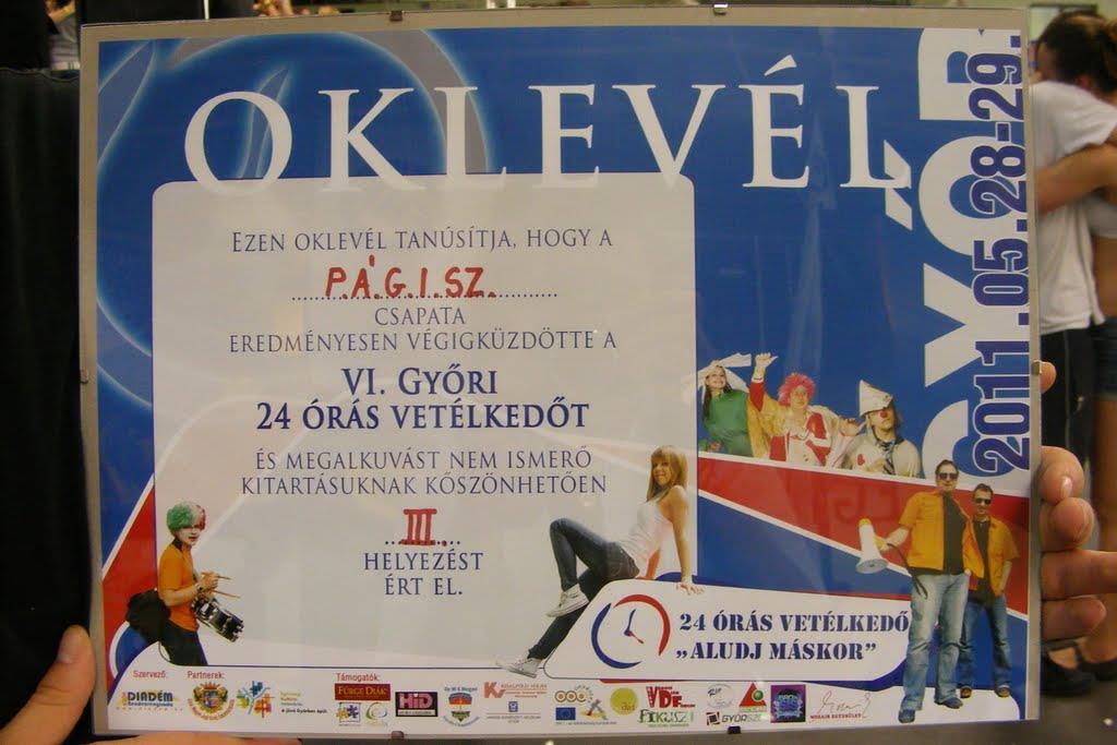 VI. Aludj máskor! GYŐRI 24 ÓRÁS VETÉLKEDŐ: 3.