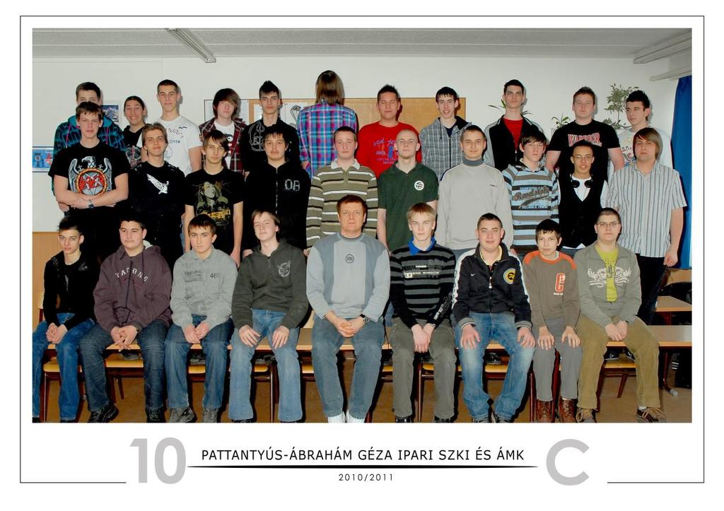 10.C Osztályfőnök: Nagy Ignác Bacsiszta Milán András Bakonyi Martin Baranyi Balázs Bazsó Roland Buga Dániel Fata Dániel Fekete Róbert Dávid Horváth Krisztián Kiss Ádám Kopácsi István Kovács Balázs
