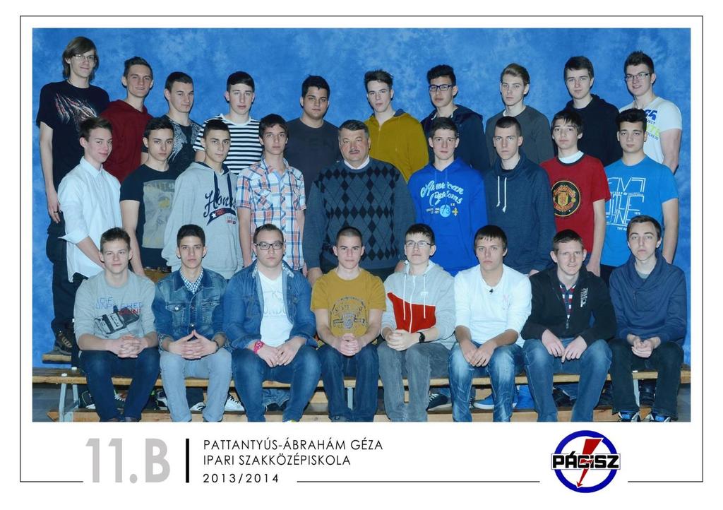 11.B Osztályfőnök: Kővári András Csapó Viktor Csóka Ervin Martin Erdélyi Bálint Földes Balázs Fülöp Dávid Gunyhó Krisztián Gyarmati Zsolt Hercsel Péter Horváth Ádám Horváth Attila Kajdi Xavér Komjáti