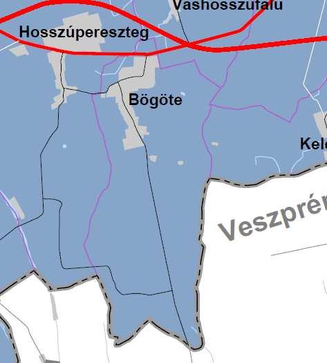 jelöli ki. A tervezési területek az övezet területe nem érinti. Vas megye TT II/13.