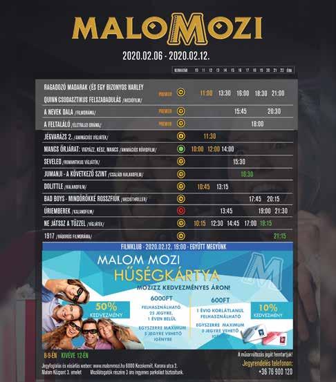 PROGRAM 23 PROGRAMAJÁNLÓ MOZI OTTHON MOZI Kecskemét, Kossuth tér 4. Richard Jewell balladája (12) 02.06-02.07. 18h Színes, szinkronizált, amerikai filmdráma. Joker (16) 02.07. 20:15, 02.08.