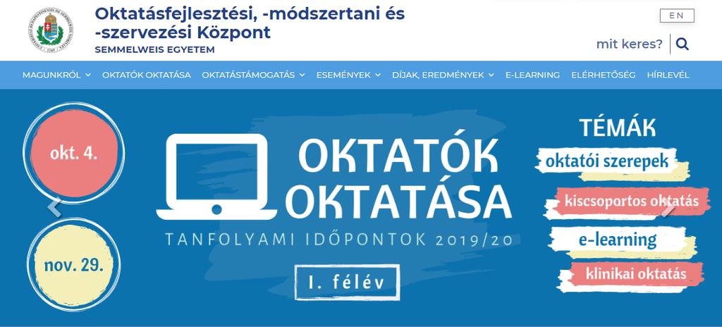 A Központ fő feladata a képzés megszervezése évente négy alkalommal, az oktatók informálása és az adminisztratív háttér biztosítása.