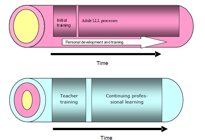 Evaluating stage Organisational dimension Skills in self-reflection and critical thinking Skills in evaluating and promoting self-evaluation in oneself and students Adult teacher personal development