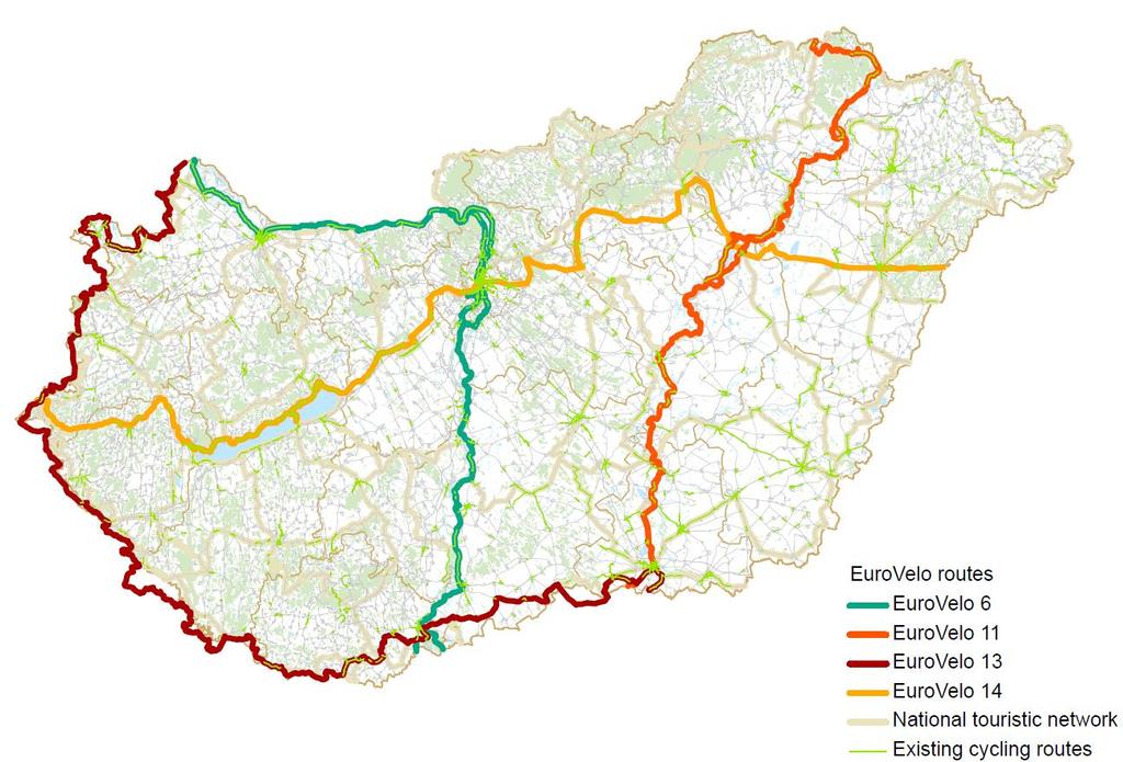 EuroVelo hálózat Kb.