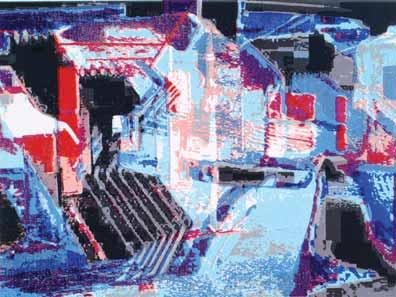 kartonra kasírozott vászon / silkscreen print on canvas panel 28 x 38
