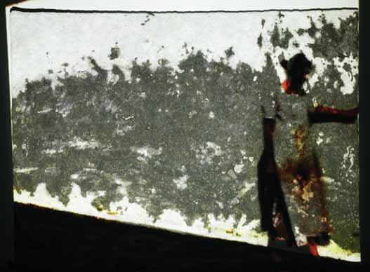 egg tempera, dipped paper, video 150 x 200 cm Ltsz.