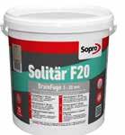 Solitär F20 Egykomponensű flaszterfugázó Átszivárogtató fuga DrainFuge 3 20 mm Térkő burkolatokhoz is Optimális vízelvezető képesség Egykomponensű, műgyanta alapú, felhasználásra kész, a levegő