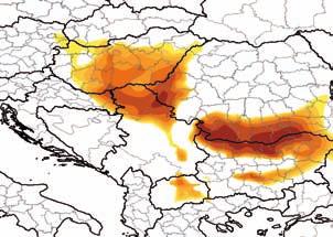 A klímaváltozás hatása az ökológiai közösségekre 479 HadCM3 A1 2011-2040 Debrecen HadCM3 A2 2011-2040 Debrecen HadCM3 B1 2011-2040