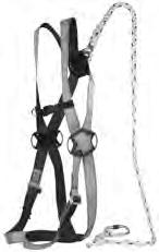 Energiaelnyelő zuhanásgátló sodort dupla kötélből Ø 12 mm. Hossz: 2 m. 1 karabiner, 2 kampó, 2 csatlakozó. Súlya: 3,6 kg.