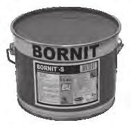 4 kg 1008646 3890 972,5/kg 18 kg 1008645 13900 772,2/kg BORNIT H BITUMENES HÍG BEVONÓANYAG Oldószermentes, vizes bázisú. Nagyrugalmasságú, UV-stabil, kb. 100 C-ig hőálló bevonatot ad.
