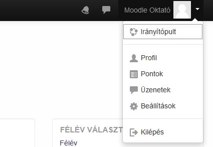 6. Kilépés Az e-learnig rendszerben a felhasználó neve mellett található legördülő menüben a Kilépésgombra kattintva lehet kilépni a rendszerből. Jelen dokumentum célja az alapismeretek átadása.