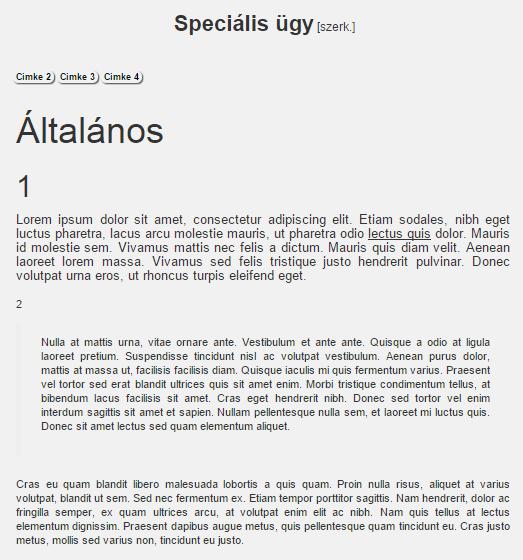 { 01 } Fejlesztői kézikönyv 6.3 - Felület általános ismertetése.