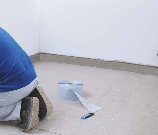 A Mapeguard UM 35 beépítése Elválasztó, feszültségmentesítő és vízszigetelő réteg A Mapeguard UM 35