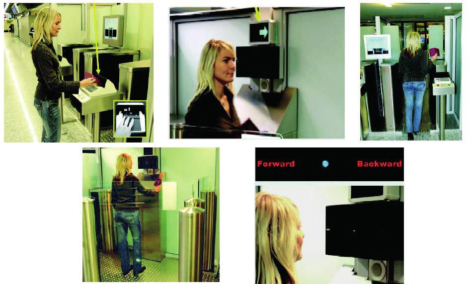 Az utas íriszéről digitális kamera készít felvételt, amelyet szoftveresen összehasonlítanak a regisztrálás alkalmával rögzített