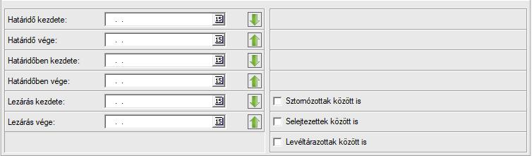 Határidő szerint Amennyiben ismert az ügyirat határideje, további szűréseket is biztosít a rendszer.