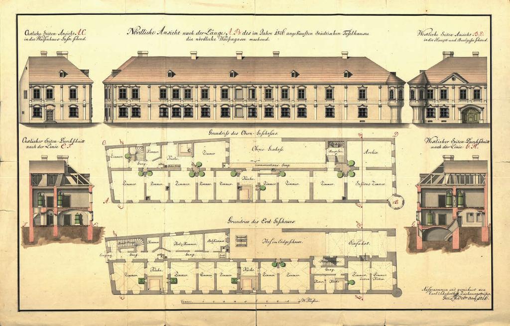 7. ábra. Királyi Kerületi Táblaház. Karl Schuberth felmérési rajza, 1826. Magyar Nemzeti Levéltár Országos Levéltára, T 62 Nr. 1515 Fig. 7 Hungarian Royal Appellate Court.