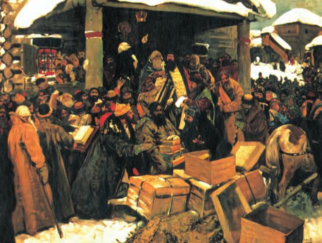 OROSZORSZÁG ZAVAROS IDÔSZAKA Sz. V. Ivanov: A moszkvai állam a XVI. században harcra felszólító kiadványaival, a cár ideológiai fronton is megkísérelte a védekezést.