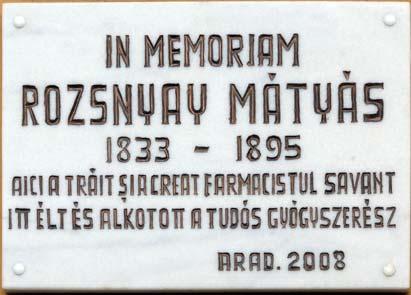 évfordulójára (1995), valamint Kazinczy Lajos ezredes, Kazinczy Ferenc kisebbik fiának emlékére állított márványtáblát, akit 1849. október 25-én végeztek ki az aradi várban (2002).