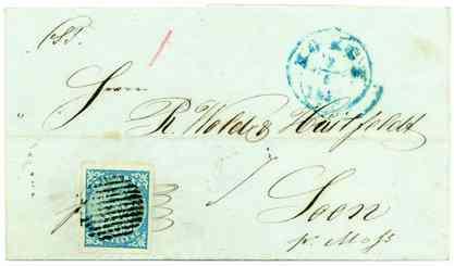 Abbildung 3: Umschlag, lokal befördert mit SS Norge Juni 1855. Mit freundlicher Genehmigung Caspar Moldenhauer Schweden akzeptierte vor dem 29.
