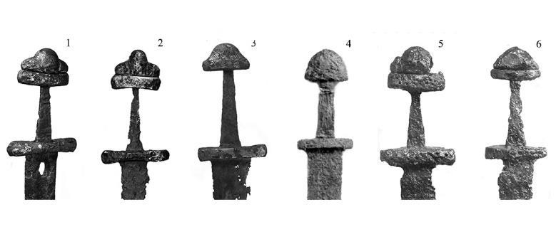 5. Kép Magyarországi viking kardok 1: Budapest Erzsébet-híd ( Magyar Nemzeti Múzeum); 2: Szob-Kiserdő ( Magyar Nemzeti Múzeum); 3: Vác-Csörögi szőlők ( Tragor Ignác Múzeum); 4: