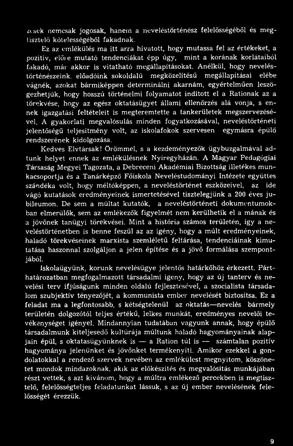 Anélkül, hogy neveléstörténészeink.
