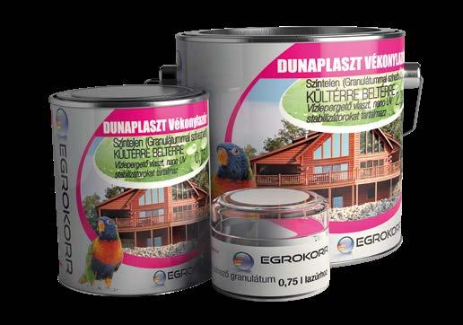 KISZERELÉS: 1 L; 5 L műanyag flakon KIADÓSSÁG: 7-13 m 2 /L DUNAPLASZT VÉKONYLAZÚR LAKK /granulátummal színezhető/ ÖSSZETÉTEL: Vízzel hígítható, gomba- és algagátló adalékot, valamint UV-védő szert és