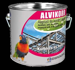 ALVIKORR BEVONATRENDSZER ALVIKORR AQUA BEVONATRENDSZER KISZERELÉS: 0,25 L; 1 L; 2,5 L; 5 L fém doboz, 25 KG fém kanna KIADÓSSÁG: 9-10 m 2 /L/réteg ÖSSZETÉTEL: Fizikai úton száradó, 1K akril-vinil