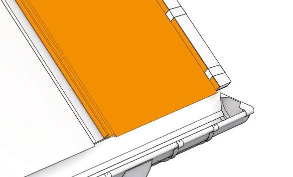 Ebben az esetben tetőszél mentén egy lécet (ellenlécet) kell rögzíteni és levágni a panelt 30 mm-rel megnövelt